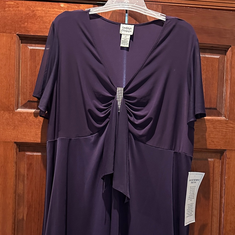Elegant Purple Dress with Rhinestone Detail